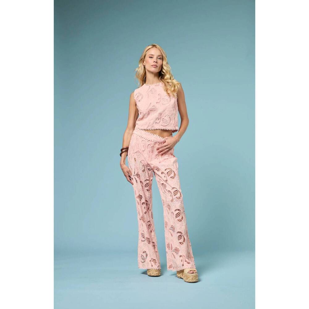 NEW BTB LOS ANGELES lagos wide leg pant in pink coral